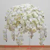decorazione Decorazione di nozze Tavolo Fiore Fiore bianco Palla da baciare Grande palla di fiori di orchidea bianca imake712