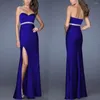 Casual Dresses Birthday Dress For Women Long Blue Clubwear Sexy Strapless Split Vestido Invierno Mujer 2023 Bodycon Robe Navidad