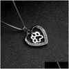 Pendant Necklaces Fashion Necklace Cute Dog Paw Rhinestone Sier Plated For Women Pendants Gift Drop Delivery Jewelry Dhnpx