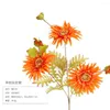 装飾的な花シミュレートされたシングルフランchrysanthemumウェディングロードヒマワリシルクフラワーガーベラリビングルームテーブルテーブル装飾家の装飾