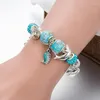 Bracelets de charme VIOVIA Bracelet d'été Femmes Sirène Coquille Amour Perle Bleu Dauphin Bracelet De Luxe Fit Original Bijoux DIY Cadeau