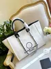 حقيبة التسوق الكلاسيكية Deauville Tote Channel Luxury Handbag Womens Mens Nylon Canvas Bag Bag Courd