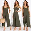 Women's Jumpsuits & Rompers Summer Women Sleeveless Loose Jumpsuit O Neck Casual Backless Overalls Trousers Wide Leg Pants 4 Color S-2XL