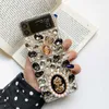 휴대폰 케이스 럭셔리 블링 모조 다이아몬드 Samsung Galaxy Z Flip에 대한 명확한 단단한 전화 케이스 4 3 Diamond Back Cover Woman Girl Z0324