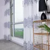 Curtain Printed Household Transparent Blackout Curtains European Special Cut Flower Polyester Fabric Bar Home Decoration