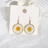 Stud Earrings Mori Fresh Daisy Sunflower Dried Flower Female Ear Clip For Women Korean Wholesale