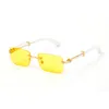 Mens Designer نظارات شمسية مستقطبة المرأة الإطار البصري Carti Glases Rimless Gold Metal Buffalo Horn Classes Eyeglasses Occhiali Lunettes de Soleil