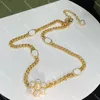Lyxdesigner pärlhalsband blommor örhängen choker hänge armband blommig kedja guld bokstav halsband mode kvinnor bröllop smycken