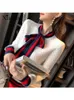 Women's Knits Tees Xistep Thick Knitted Cardigan Sweater Elegant Bow Tie Pearl Button O neck female Autumn Winter Coat Ladies Stripe Jacket 230324