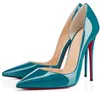 Designer-Heels mit rotem Absatz, Abendschuhe, Pumps, mit Nieten besetzte High Heels, Damenschuhe, Luxus-High Heels, 6 cm, 8 cm, 10 cm, 12 cm, Premium-Sohle-Schuhe