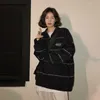 レディースフーディーズスウェットシャツHouzhou Harajuku Black Sweatshirt Women Korean Fashion Streetwear Striped Phoodie Vintage Hip Hip Hop Pullover Aesthetic特大230324