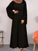 Ethnische Kleidung Herbst Elegante Frauen Muslimischen Kleid Abaya Kaftans Casual Marokko es Frau Dubai Türkei Islam Lange Robe Femme Vestidos 230324