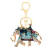 Schlüsselanhänger Strass Elefant Schlüsselbund Kreatives Metall Dreidimensionaler Thai-Stil Auto Anhänger Schlüsselanhänger Reisegeschenk K4818