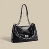 Cowhide Handbag Ladies Ringerチェーンバッグシンプルな大容量さまようバッグ