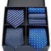 Neck Tie Set presentförpackning Packing Silk Ties For Men Novely Hanky ​​Set 3 Styles Men's Tie Formal Red Cravat for Wedding Business Slitte 230324