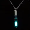 Pendant Necklaces Juno Time Hourglass Multicolor Luminous Glass Tube Necklace Accessories