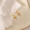 Pendientes colgantes con crucifijo para mujer, joyería de moda S3550, pendientes cruzados de acero de titanio con forma de C