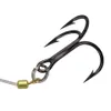 Fiskekrokar Sträng Fiskekrok Trippelkrokar Set Set Soft Lure Bait Fishhook Jig Rig Hjälp Krok med skruvstift P230317