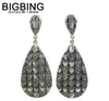 Studörhängen T010 Bigbing Jewelry Fashion Retro Silver Color Drop Shape Set Women Earring High Quality Nickel Free