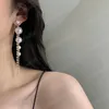 Mode coréenne pleine perle longue gland strass boucles d'oreilles pour les femmes 2023 nouveau Design suspendu oreille ligne boucle d'oreille bijoux