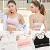 Women's Blouses Sexy Women Tops O-Neck Hollow Blouse Bra Tank Cropderwear Crop Top Wit Zwart Mouwloze Slash Neck S-XL