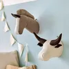 Décoration murale 3D Animal Tenture Murale Décorative Feutre Têtes Mont Décoration En Peluche Éléphant Cheval Jouets Garçons pour Enfants Chambre Décor À La Maison 230324