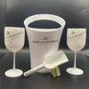 Wijn FEEST Wit Champagne Coupes sets Cocktailglas Champagne Fluiten plating Cup Goblet Gegalvaniseerde plastic bekers