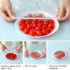 Altro Contenitori per la cucina 100 pezzi Coperchi per alimenti usa e getta Involucro di plastica Coperchi per alimenti elastici per ciotole per frutta Tazze Tappi Conservazione Cucina Sacchetto salvafreschezza