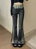 Jeans femme Rockmore Vintage taille basse pantalon évasé cyber y2k Streetwear Denim pantalon coréen rétro petite amie esthétique vêtements 230324