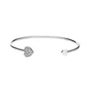 Bangle Fashion Heart-shaped Peach Bracelet For Women Creative Simple Zircon Open Love Ladies Gift Jewelry Accessories