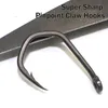 Fiskekrokar 20st PTFE -belagda karpfiskekrokar Högkolstål Fiskkrokar Matt Black Barbed Curve Shank Gripper Style Sharp Carp Hooks P230317