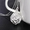 Chaînes 925 Sterling Silver Rose 18 pouces Collier Pendentif Dames Mode Bijoux Cadeau de mariage