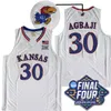 2022 Final Four 4 Kansas Jayhawks Basketball Jersey NCAA College Ochai Agbaji Gradey Dick Jalen Wilson Bobby Pettiford Jr Harris McCullar Udeh Adams Martin Wiggins