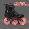Inline-Rollschuhe, 3-Rad-LED-Blitz, Inline-Skate-Schuhe mit 3 x 110 mm Weiß, Blau, Grün, Rot, Rosa, Lichtfarbe, Glanz, Rollschuh-Straße