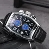 New men's hot selling luxury watch 5 needle quartz 24 calendar watch real belt watch gift watch