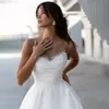Novo vestido de noiva cetim pérolas A-line chic sweetheart vestido de noiva 2023 trem da corte princesa vestido de noiva mariage