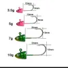 Рыбачные крючки Смоделировали рыболовный крючок головки 3,5 г/5 г/7 г/10 г 5 шт. Рыбалка с высоким содержанием углеродистых стали 3D глаза щуки бас -рыбалка 2021 P230317