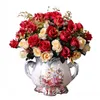 Simulação de rosa pequena europeia Bouquet Fake Flower Home Decoration Silk Flower Photography Props Wedding Party Decoration