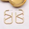 Stud earrings 20style Mixed Designer V Letters Stud Hoop Gold Plated Sier Circle Women Crystal Rhinestone Earring Wedding Party Jewerlry 2024