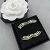 Double Letter Brooch Classic Designer Brand Brooches Crystal Diamond for Charm Women Wedding Gift Party Jewelry Accessorie