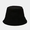 Unisex Corduroy Bucket Hat Casual Fishing Outdoor Cap Sunscreen Solid Color Fisherman Hat For Women Gorras HCS258