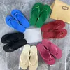 Women's Flip Flops summer Flat Couples Slipper stripes Solid color rubber outdoor seaside resort style Light balancing slippers no box
