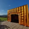 5x5x4m personnaliser la tente gonflable de cube d'or/ruban avec le chapiteau d'air de gaint de prix usine pour des événements de noce camping décoration extérieure