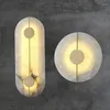 Lâmpada de parede Modern Copper Led Led Marble Sconce Luz para sala de estar Bra Bra Bra Braço El Iluminação do corredor