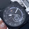 Cuatro agujas para hombre relojes mecánicos automáticos Reloj de lujo de 48 mm Relojes de pulsera con correa de caucho Alta calidad Marca de lujo superior Fshion moon Phase BR Reloj montre