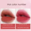 Lip Gloss 6 Color Hunidade Líquido Lipstick Mébilo macio Silky Red Tint Lip Lips Makeup Cherry Peach Lipgloss