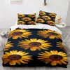 Set di biancheria da letto 2/3 pezzi Set copripiumino girasole astratto artistico Trapunta da letto per bambini, ragazzi e ragazze