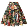 Skirt's Runway Cotton Retro Vintage Skirt Black Faldas High Weist A Line Rockabilly Jupe 50S Swing Sway Pin Up Skater 230324