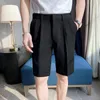 Shorts masculinos 2023 Estilo coreano Terno de verão masculino Roupa de negócios direto desgaste formal slim fit casual curto homme joelho