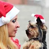 Kattdräkter husdjurshund jul jultomten hattar mjuka bekväma röda s för människor